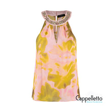 Carica l'immagine nel visualizzatore di Gallery, FIORELLA Blusa Collo Ricamato Viscosa Stampata Peonia