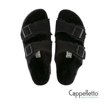 Carica l'immagine nel visualizzatore di Gallery, Arizona Donna Shearling Black Suede