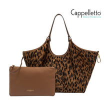 Carica l'immagine nel visualizzatore di Gallery, DUA Big Borsa in Pelle e Cavallino Lince/Cuoio
