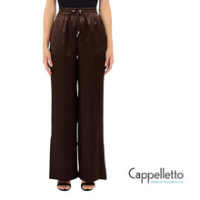 Carica l'immagine nel visualizzatore di Gallery, Pantaloni in Raso con Spacchetti Cioccolato CA6147