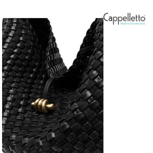 Carica l'immagine nel visualizzatore di Gallery, AURELIE Borsa Media in Pelle Intrecciata Nera