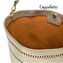 Carica l'immagine nel visualizzatore di Gallery, VANESSA Borsa in Pelle Light Gold-Caramello