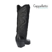 Carica l'immagine nel visualizzatore di Gallery, Stivale Texano E2000 Ricamato in Pelle Nera