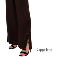 Carica l'immagine nel visualizzatore di Gallery, Pantaloni in Raso con Spacchetti Cioccolato CA6147