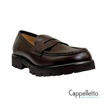 Carica l'immagine nel visualizzatore di Gallery, FONTI Penny Loafer con Mascherina in Pelle Marrone