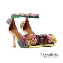 Carica l'immagine nel visualizzatore di Gallery, POM POM ANKLE Tie Sandal Suede Multi