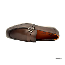 Carica l'immagine nel visualizzatore di Gallery, Mocassino Uomo Monk Strap Pelle Anticata Marrone
