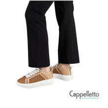 Carica l'immagine nel visualizzatore di Gallery, WEMBLEY Donna in Pelle Intrecciata Marrone Chiaro