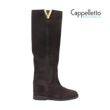 Carica l'immagine nel visualizzatore di Gallery, Stivale Alto Desirè Testa di Moro con V Oro 2568