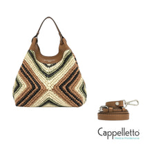 Carica l'immagine nel visualizzatore di Gallery, DUA Borsa Media in Pelle/Paglia Willow