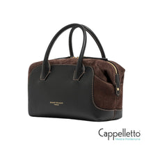 Carica l'immagine nel visualizzatore di Gallery, GEMMA Borsa Pelle Nero/Suede Moka