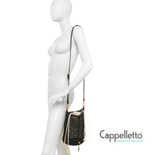 Carica l'immagine nel visualizzatore di Gallery, NEFELI Borsa a Secchiello in Paglia Nero