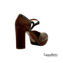 Carica l'immagine nel visualizzatore di Gallery, YEDI Scarpa Cinturino Castano/Nero