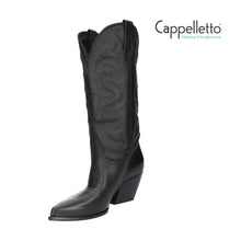 Carica l'immagine nel visualizzatore di Gallery, Stivale Texano E2000 Ricamato in Pelle Nera