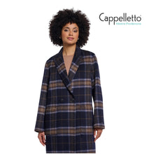 Carica l'immagine nel visualizzatore di Gallery, ADRIA Cappotto Reversibile DoppioPetto Check Dark Navy