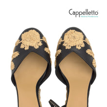 Carica l'immagine nel visualizzatore di Gallery, CARMELA 280 Espadrilla Pelle Nera e Ricami