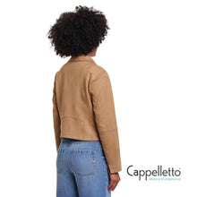 Carica l'immagine nel visualizzatore di Gallery, INE Giacca Chiodo con Zip Burlywood