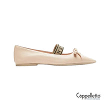 Carica l'immagine nel visualizzatore di Gallery, BALLERINA in Pelle con Elastico Logo Nude