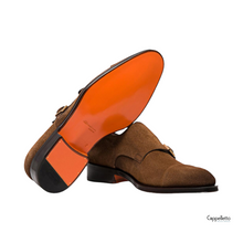 Carica l'immagine nel visualizzatore di Gallery, Monk Strap da Uomo in Pelle Marrone