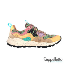 Carica l'immagine nel visualizzatore di Gallery, YAMANO 3 Donna Suede/Print Leo Cotone Beige-Sabbia