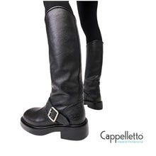 Carica l'immagine nel visualizzatore di Gallery, CPH 441 Stivale Biker in Pelle Nera