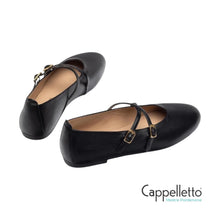 Carica l'immagine nel visualizzatore di Gallery, BATRO Ballerina Cinturini Pelle Nera