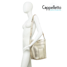 Carica l'immagine nel visualizzatore di Gallery, VANESSA Borsa in Pelle Light Gold-Caramello