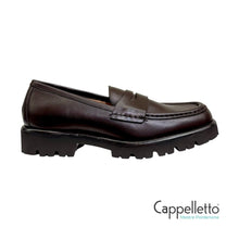 Carica l'immagine nel visualizzatore di Gallery, FONTI Penny Loafer con Mascherina in Pelle Marrone