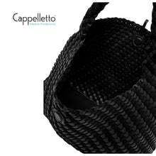 Carica l'immagine nel visualizzatore di Gallery, AURELIE Borsa Media in Pelle Intrecciata Nera