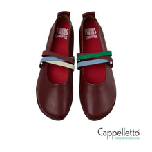 Carica l'immagine nel visualizzatore di Gallery, TWINS Ballerina da Donna in Pelle Bordeaux