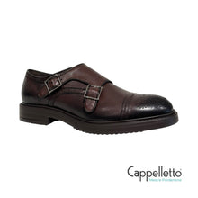 Carica l'immagine nel visualizzatore di Gallery, Scarpa Doppia Fibbia in Pelle Ebano