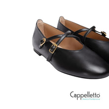 Carica l'immagine nel visualizzatore di Gallery, BATRO Ballerina Cinturini Pelle Nera