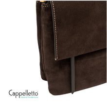 Carica l'immagine nel visualizzatore di Gallery, THREE Borsa in Camoscio/Pelle Moka