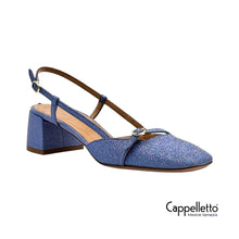 Carica l'immagine nel visualizzatore di Gallery, SlingBack in MicroGlitter Smoky Blu