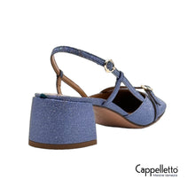 Carica l'immagine nel visualizzatore di Gallery, SlingBack in MicroGlitter Smoky Blu
