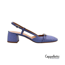 Carica l'immagine nel visualizzatore di Gallery, SlingBack in MicroGlitter Smoky Blu