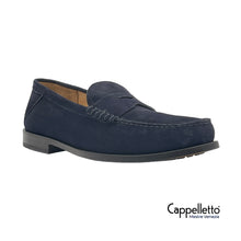 Carica l'immagine nel visualizzatore di Gallery, Mocassino Uomo con Fascetta Camoscio Blu