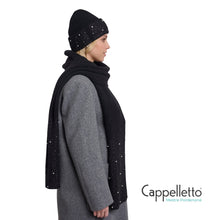Carica l'immagine nel visualizzatore di Gallery, ROMAYA Sciarpa con Perle e Strass Nero
