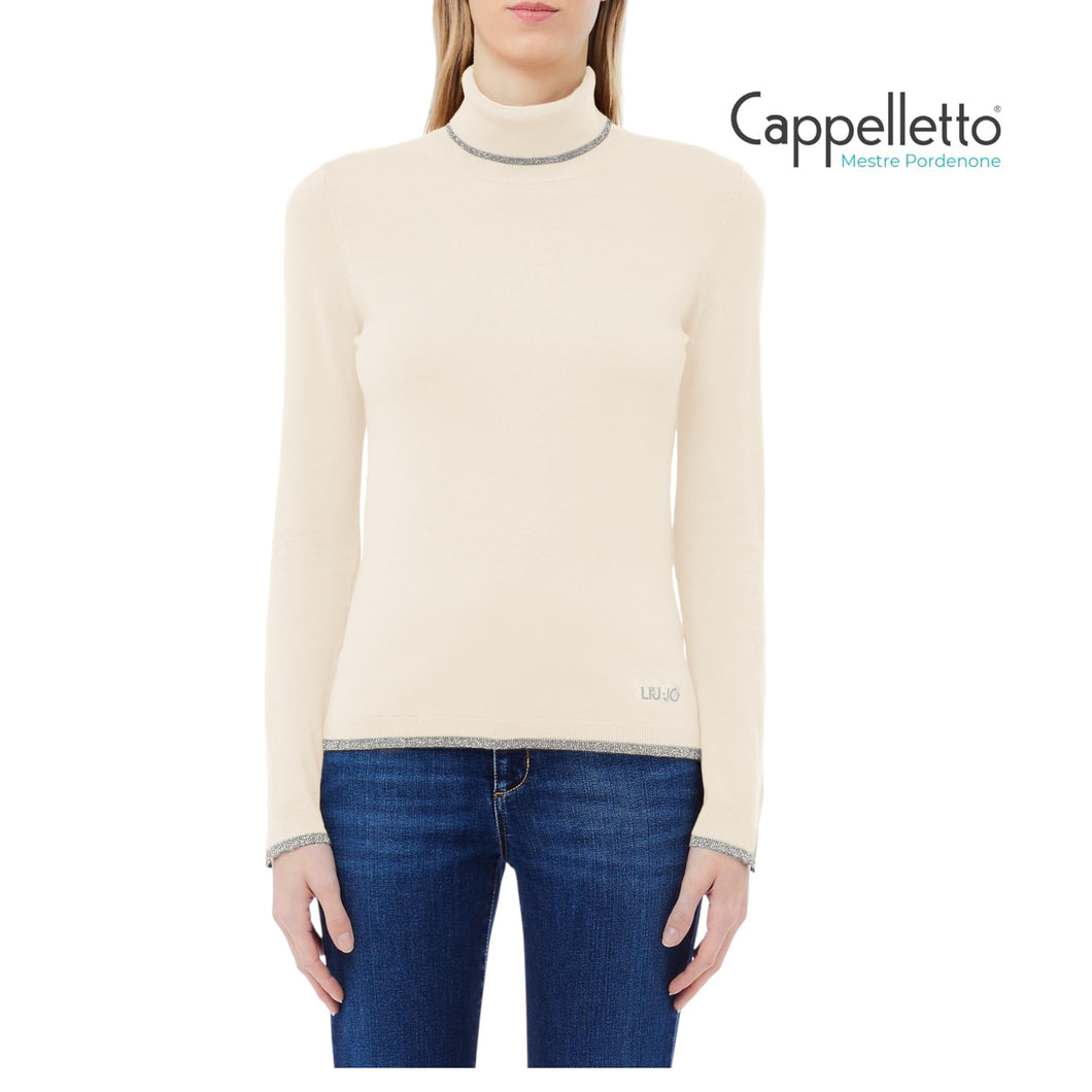 Maglia Chiusa Manica Lunga Bianco Lana MF5229
