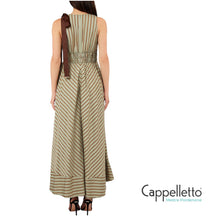 Carica l'immagine nel visualizzatore di Gallery, Abito Midi Green/Tabacco Stripe CA6267

