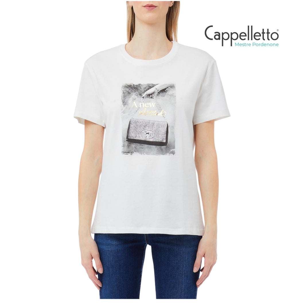 T-Shirt Moda Manica Corta Bianca LJ Bag MF5415