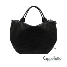 Carica l&#39;immagine nel visualizzatore di Gallery, SHANIA Borsa con Manici e Zip in Pelle Nera
