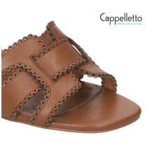 Carica l'immagine nel visualizzatore di Gallery, HOLLY Mules con Tacco in Pelle Cuoio
