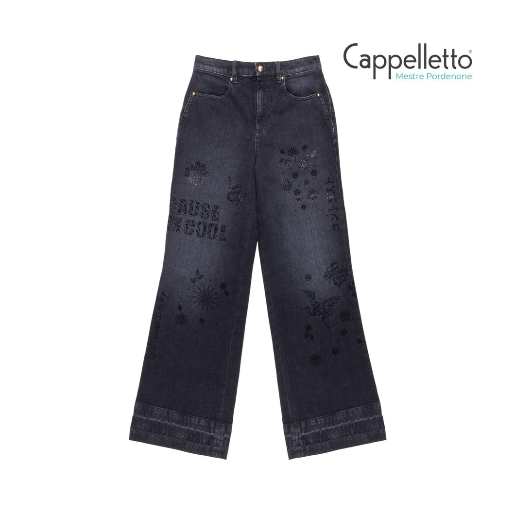 STARK Panta Gamba Dritta Denim Confort - Black