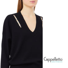 Carica l&#39;immagine nel visualizzatore di Gallery, Maglia Chiusa Manica Lunga Nera MF5037
