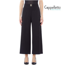 Carica l&#39;immagine nel visualizzatore di Gallery, Pantalone Flare Cropped Elastic Nero MF5260
