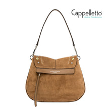 Carica l'immagine nel visualizzatore di Gallery, HELENA ROUND Borsa in Suede Caramel+Borchie
