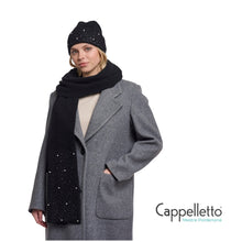 Carica l'immagine nel visualizzatore di Gallery, ROMAYA Sciarpa con Perle e Strass Nero

