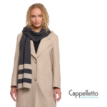 Carica l&#39;immagine nel visualizzatore di Gallery, HETTY Sciarpa a Righe Melange Grigio Scuro
