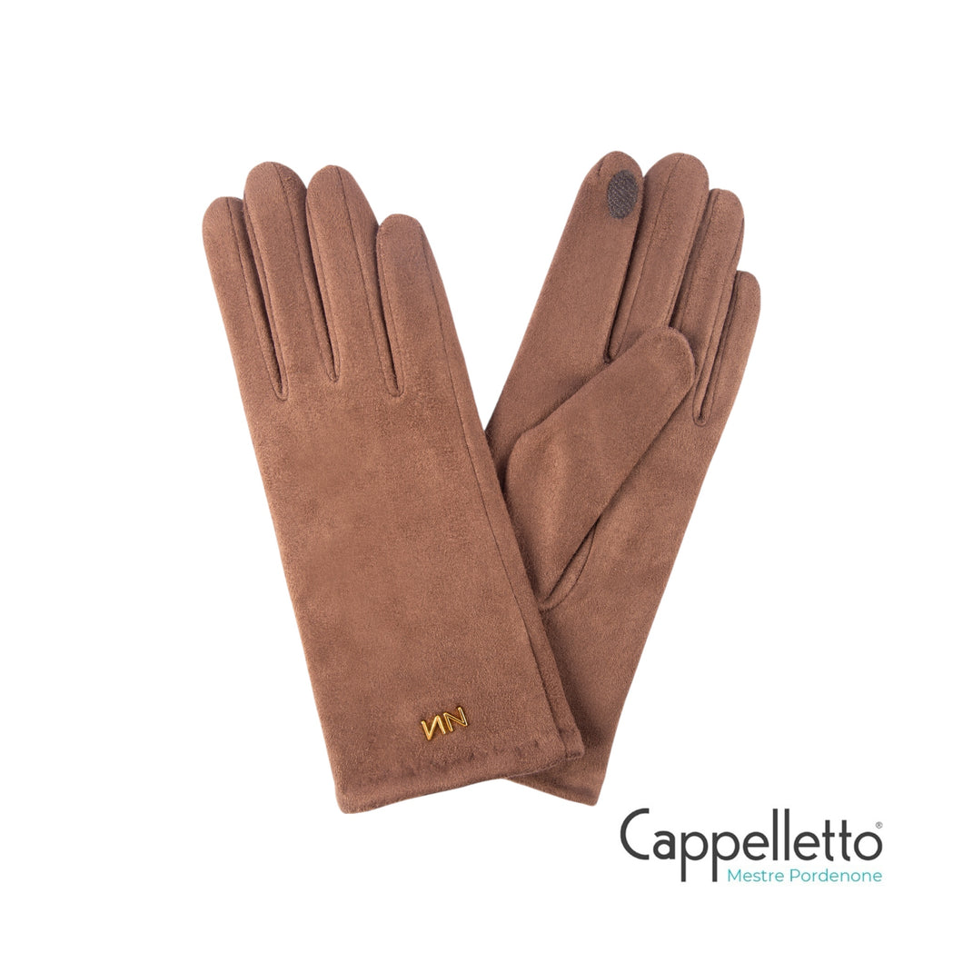 ZINCO Guanti in Suede Logo NN Metallo - T.Moro